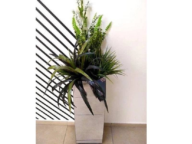 Maceta decorativa de acrílico espejo