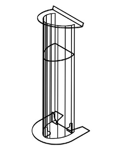 Pódium de acrílico para eventos modelo M-143 con columna pequeña