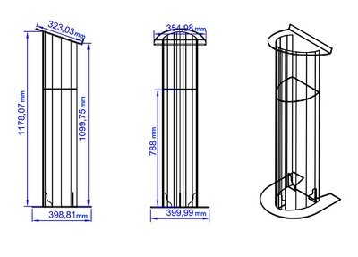 Pódium de acrílico para eventos modelo M-143 con columna pequeña