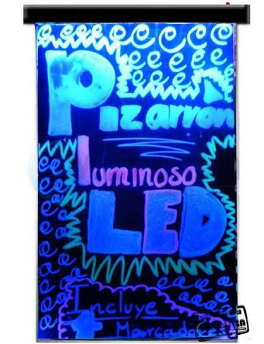 Pizarrón negro para marcadores con iluminación LED