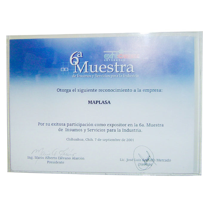 Porta diplomas horizontal de acrílico transparente de tamaño carta M-032 (Paquete con 10)
